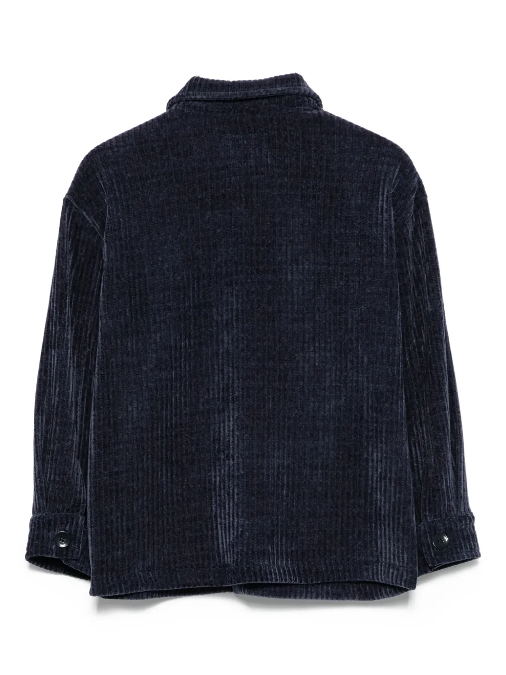 Paolo Pecora Kids Ribfluweel shirt met knoop Blauw