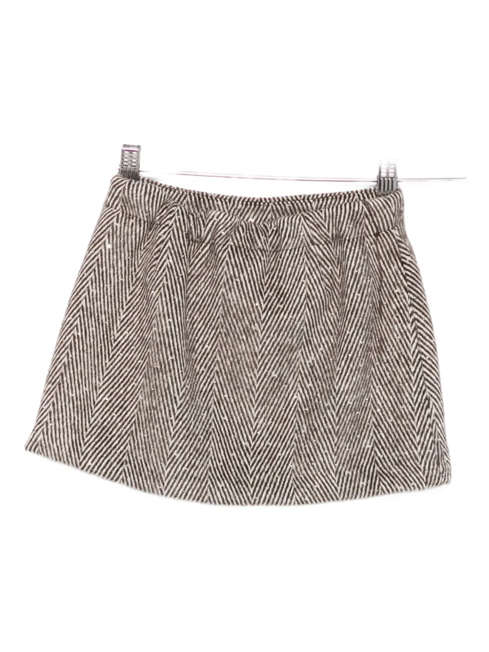 Il Gufo Herringbone-pattern Skirt In Gray