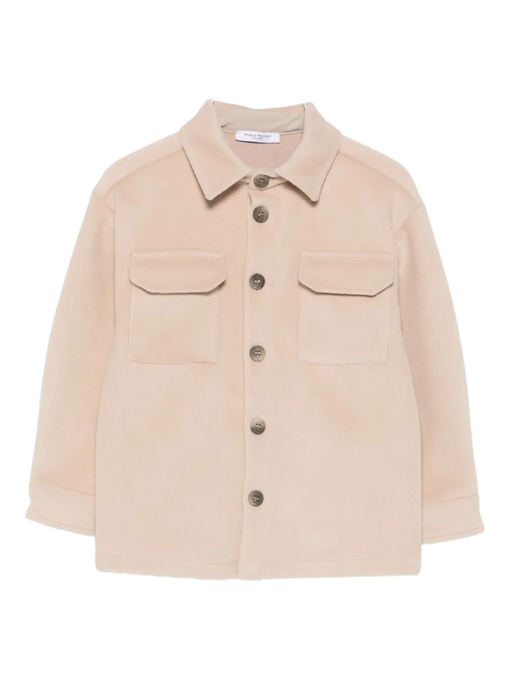 Paolo Pecora Buttoned Flap-pocket Shirt In Neutral