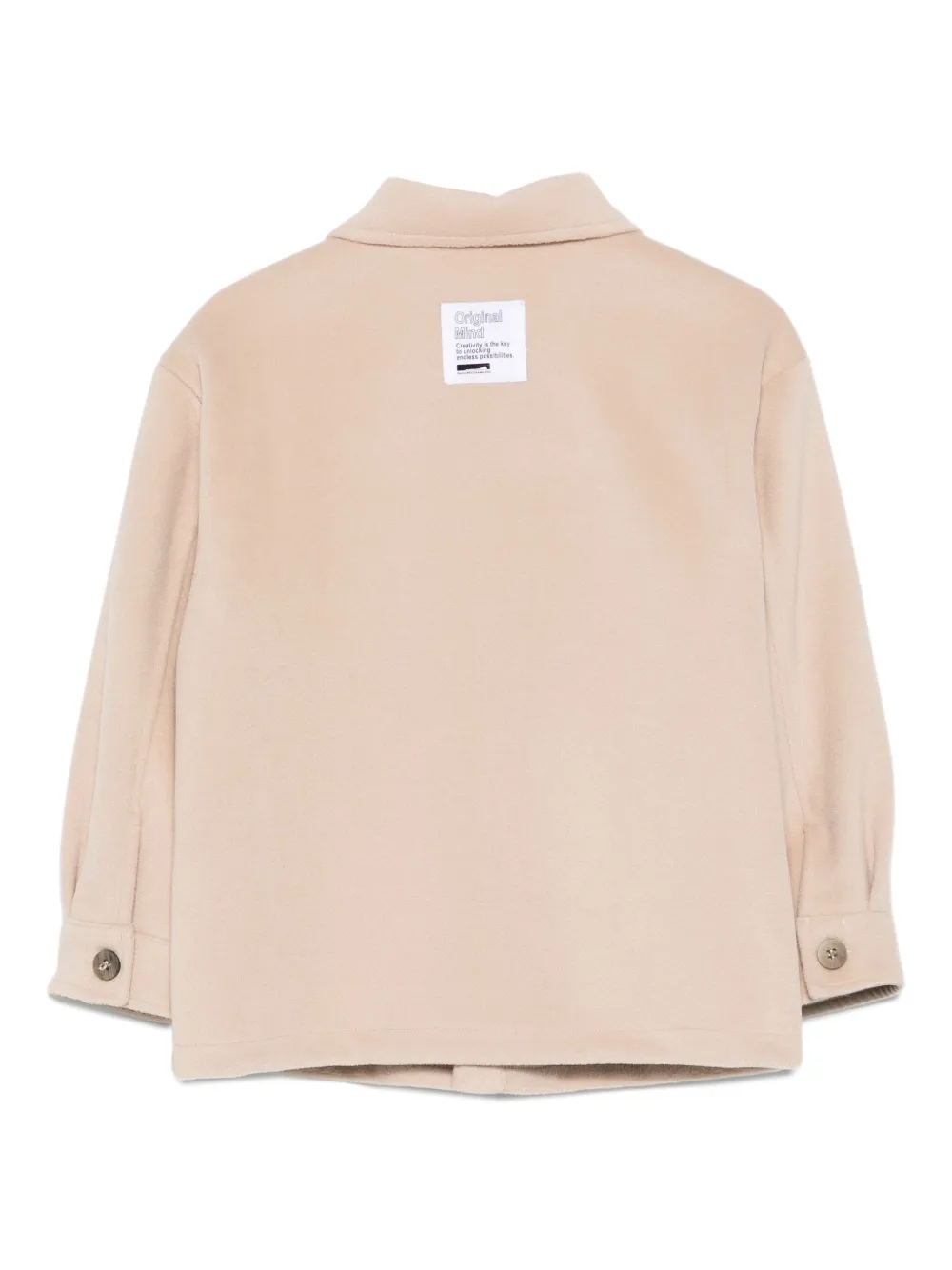 Paolo Pecora Kids Shirt met klepzak en knopen Beige