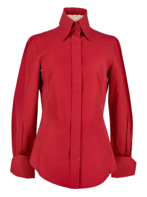 Gianfranco Ferré Pre-Owned folded-cuffs cotton shirt