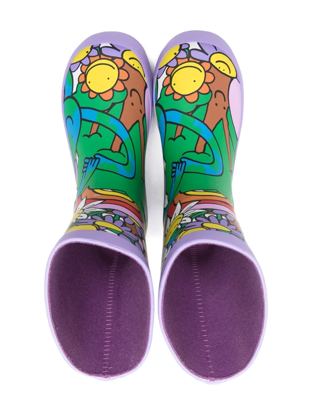 Stella McCartney Kids happy-print rain boots Purple