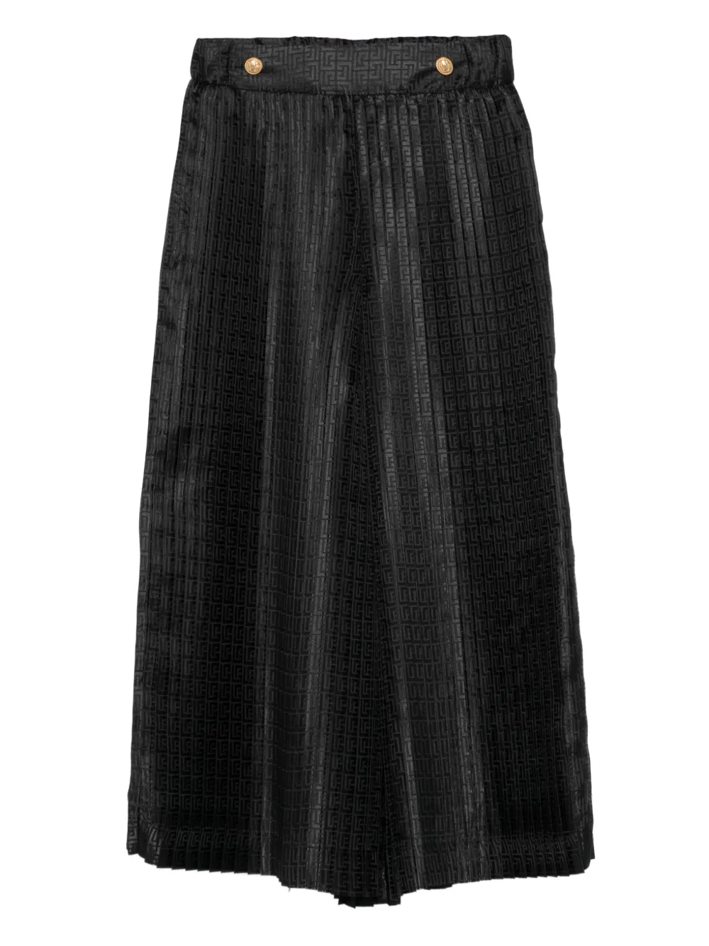 Balmain Kids pleated monogram trousers Zwart