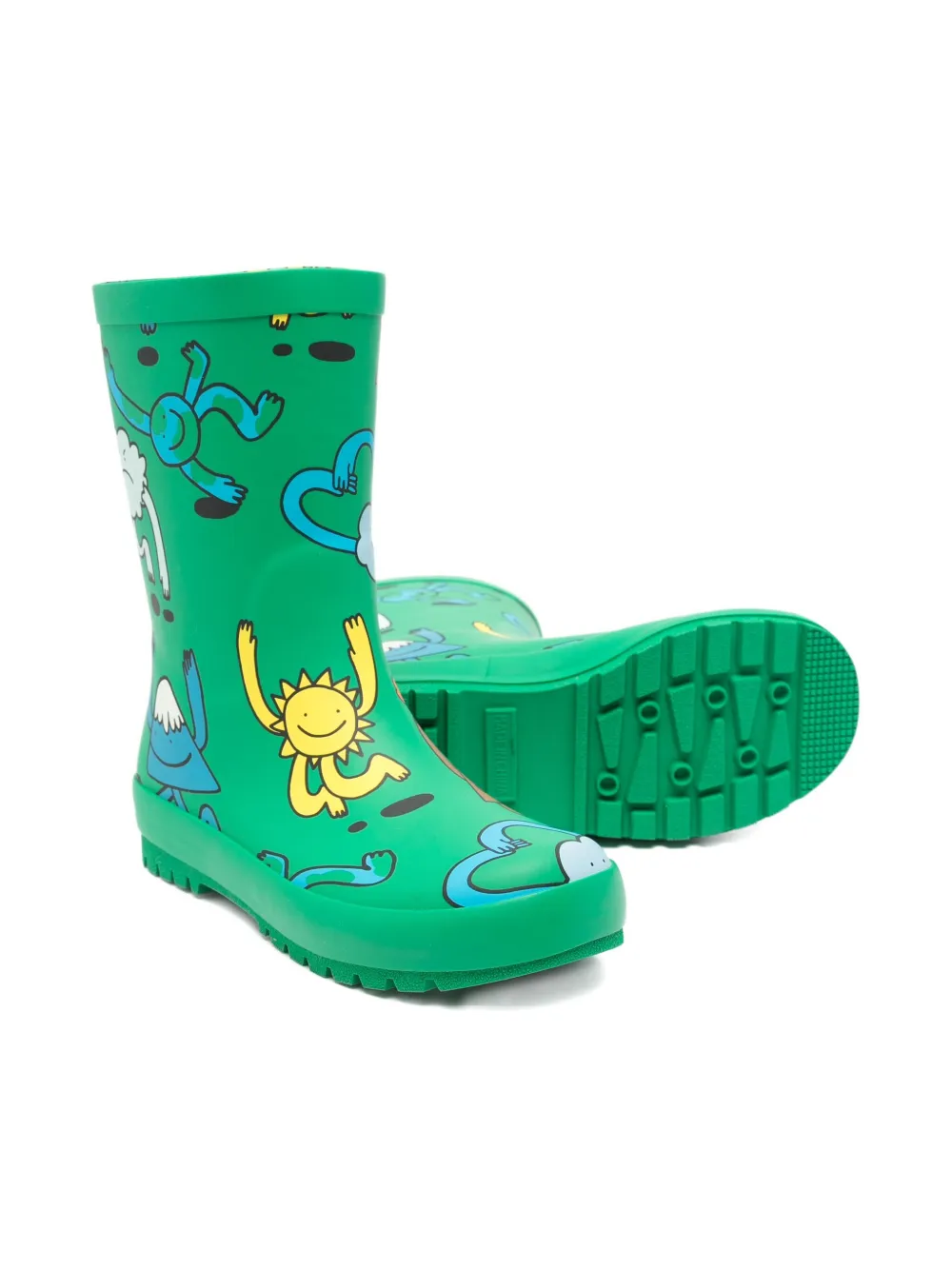 Stella McCartney Kids cartoon-print rubber boots Green