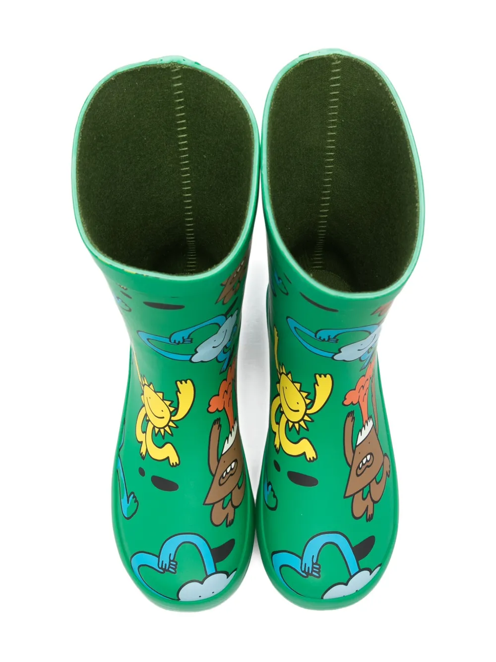 Stella McCartney Kids cartoon-print rubber boots Green