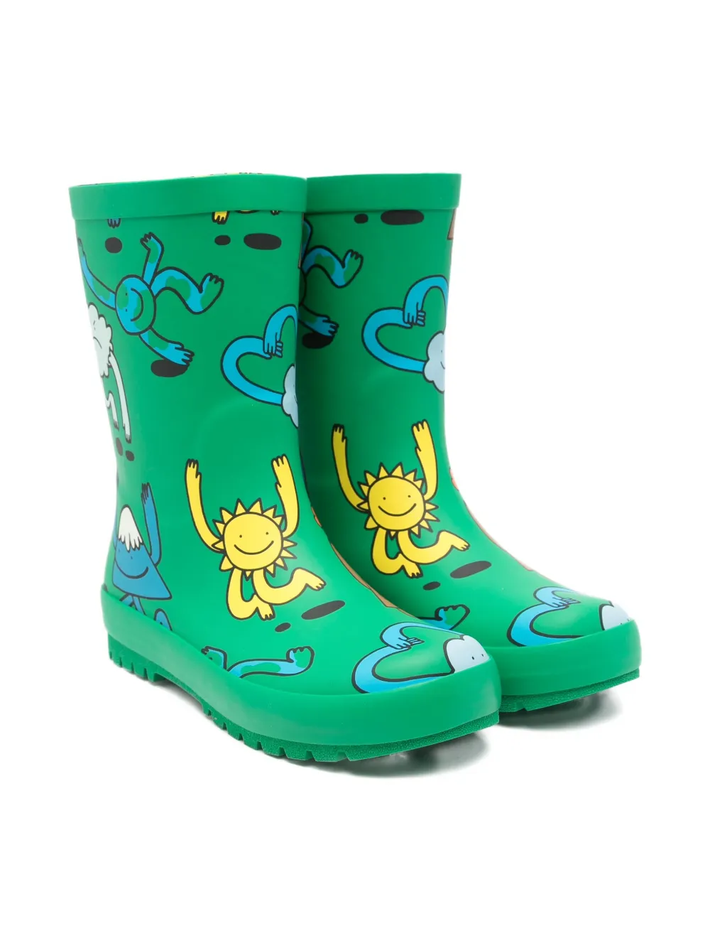 Stella McCartney Kids cartoon-print rubber boots Green