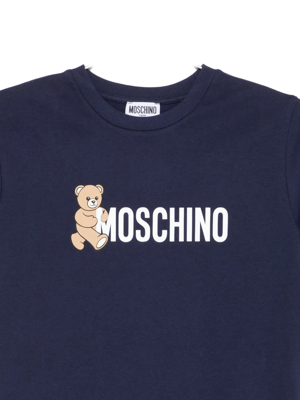 Moschino Kids teddy-print cotton T-shirt Blauw