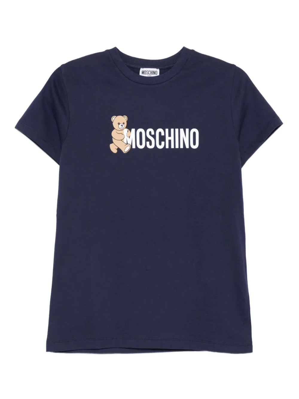 Moschino Kids teddy-print cotton T-shirt Blauw