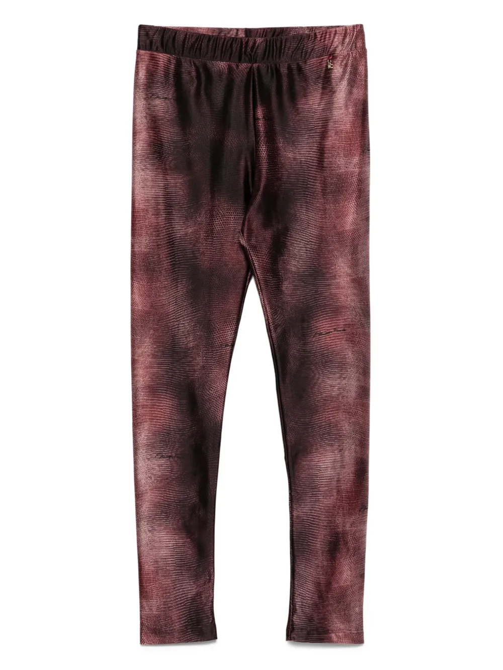 Elisabetta Franchi La Mia Bambina snakeskin-print leggings Rood
