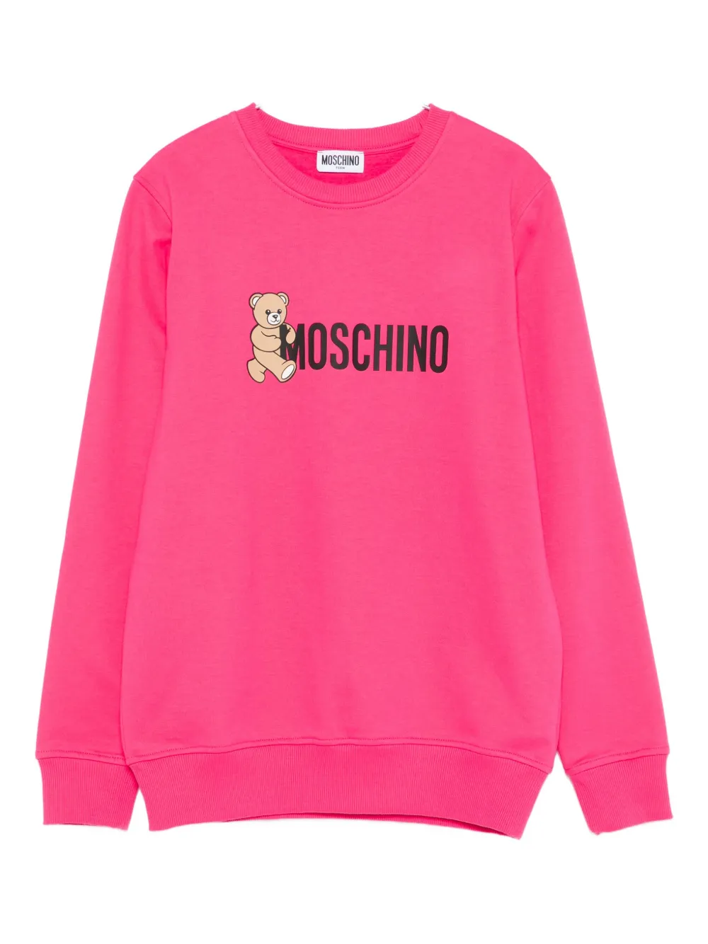 Moschino Kids cotton teddy-print sweatshirt Roze