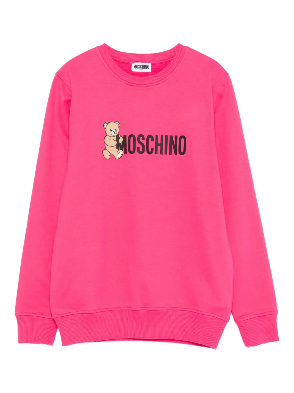 Moschino Kids cotton teddy-print sweatshirt Roze