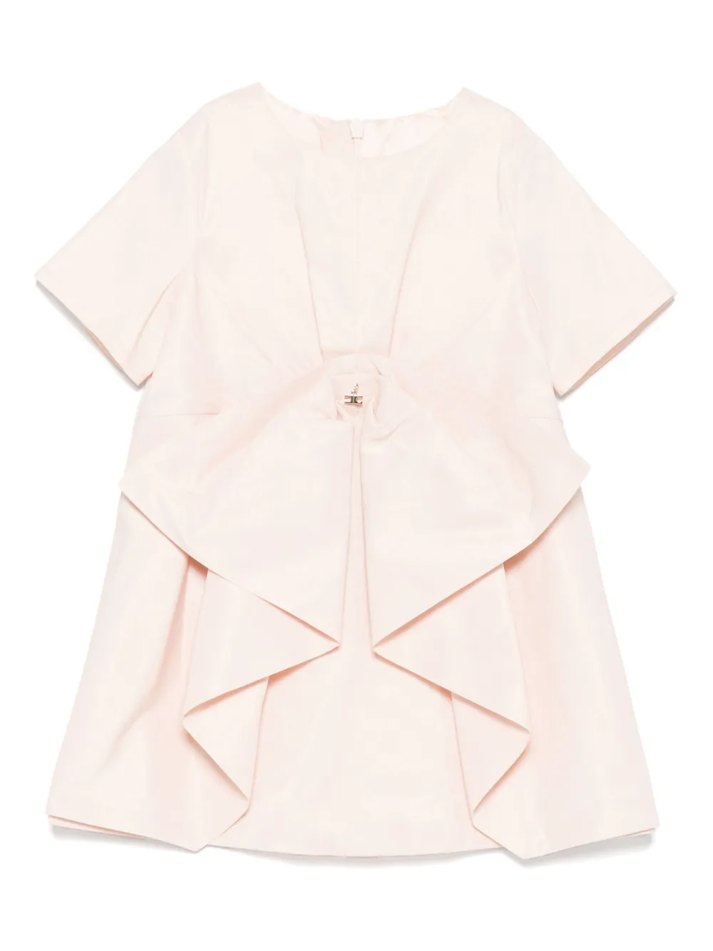 Elisabetta Franchi La Mia Bambina bow-detail short-sleeve dress Roze