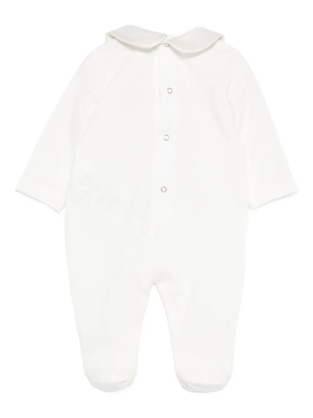Elisabetta Franchi La Mia Bambina Romper met Peter Pan kraag - Wit