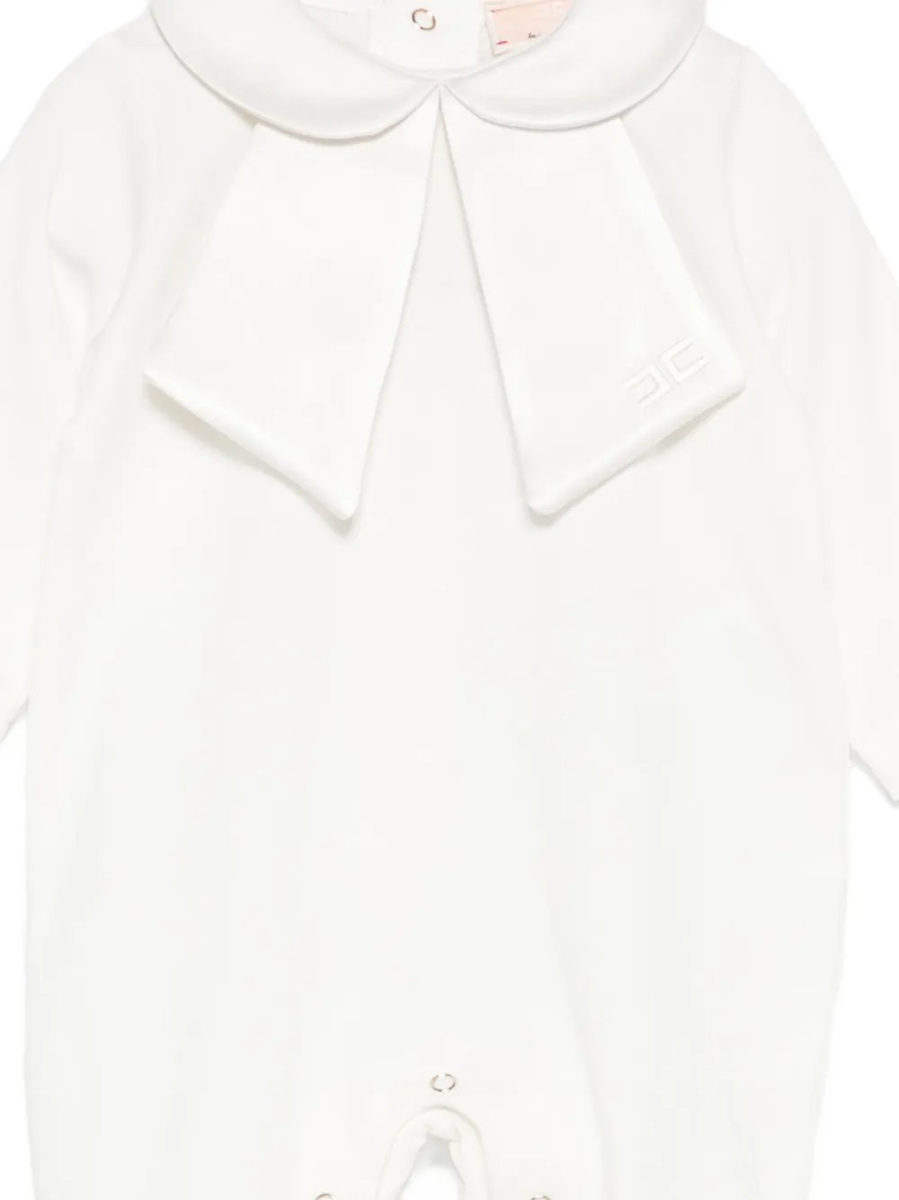 Elisabetta Franchi La Mia Bambina Romper met Peter Pan kraag Wit