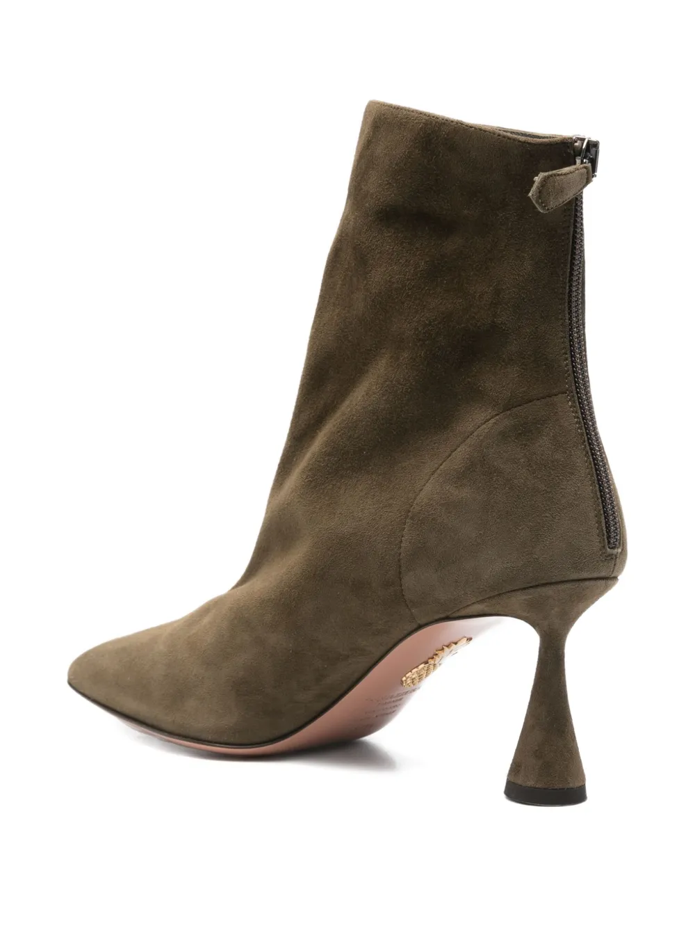 Aquazzura 75mm Amore suede ankle boots Green