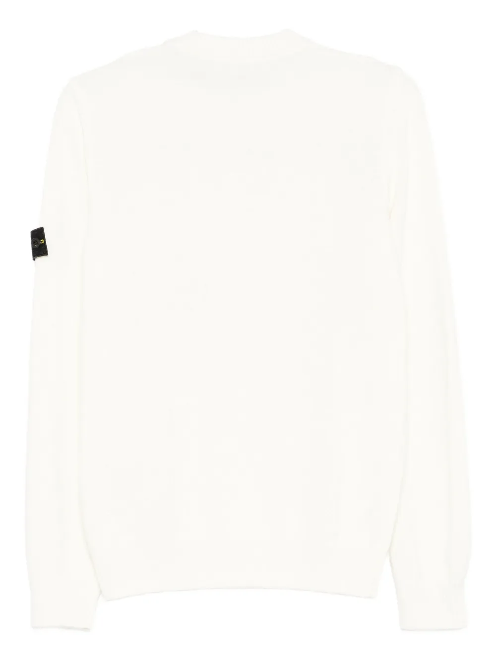 Stone Island Junior logo-patch crew-neck sweater Beige