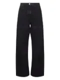 The Attico cut-out jeans - Black