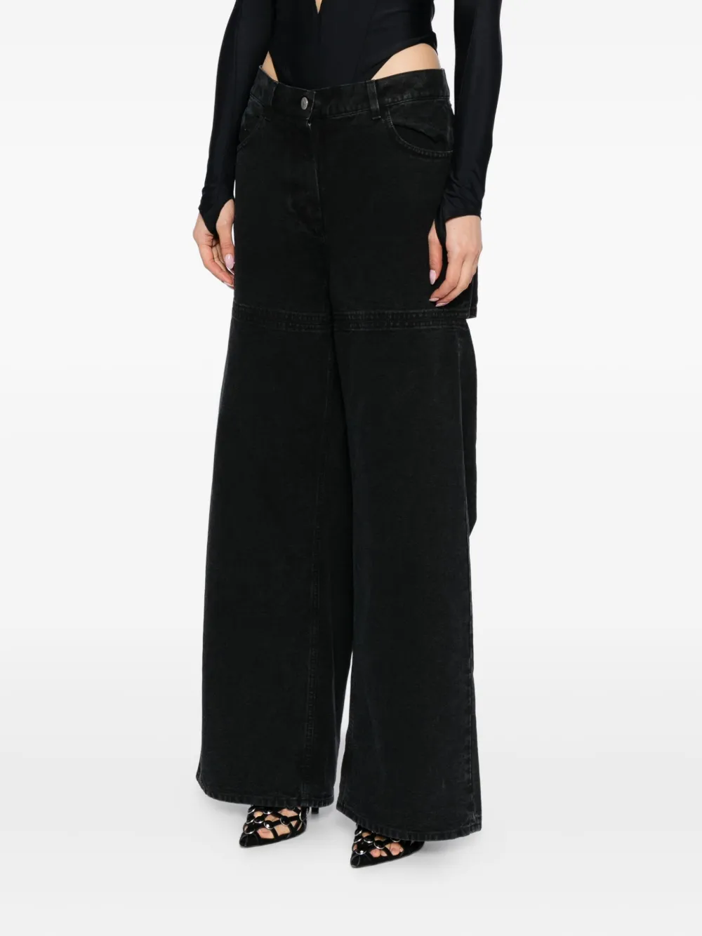 The Attico Uitgesneden jeans Zwart