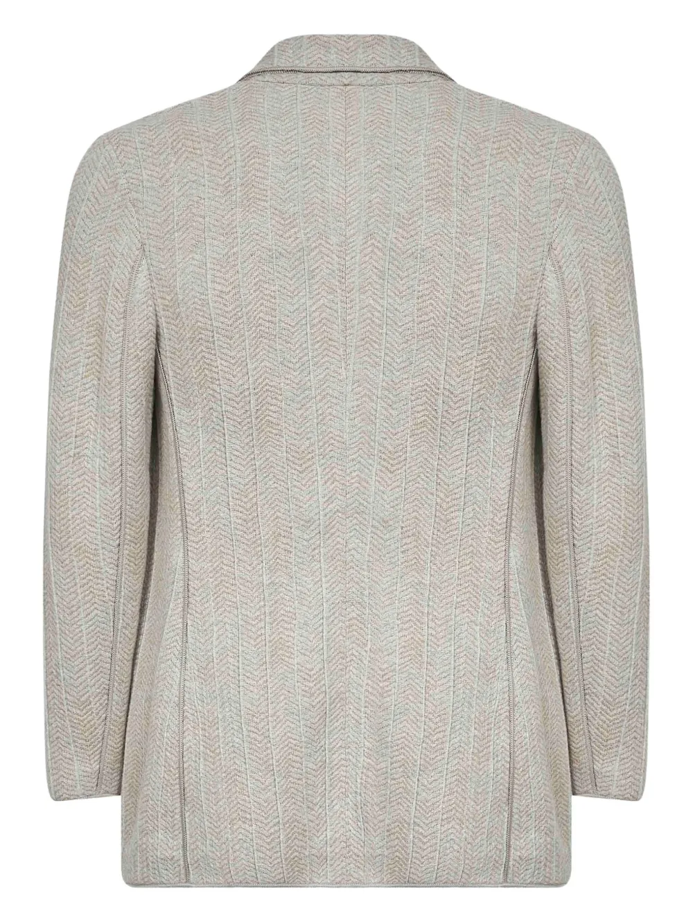 Giorgio Armani chevron-pattern double-breasted blazer Grijs