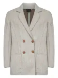 Giorgio Armani chevron-pattern double-breasted blazer - Grey