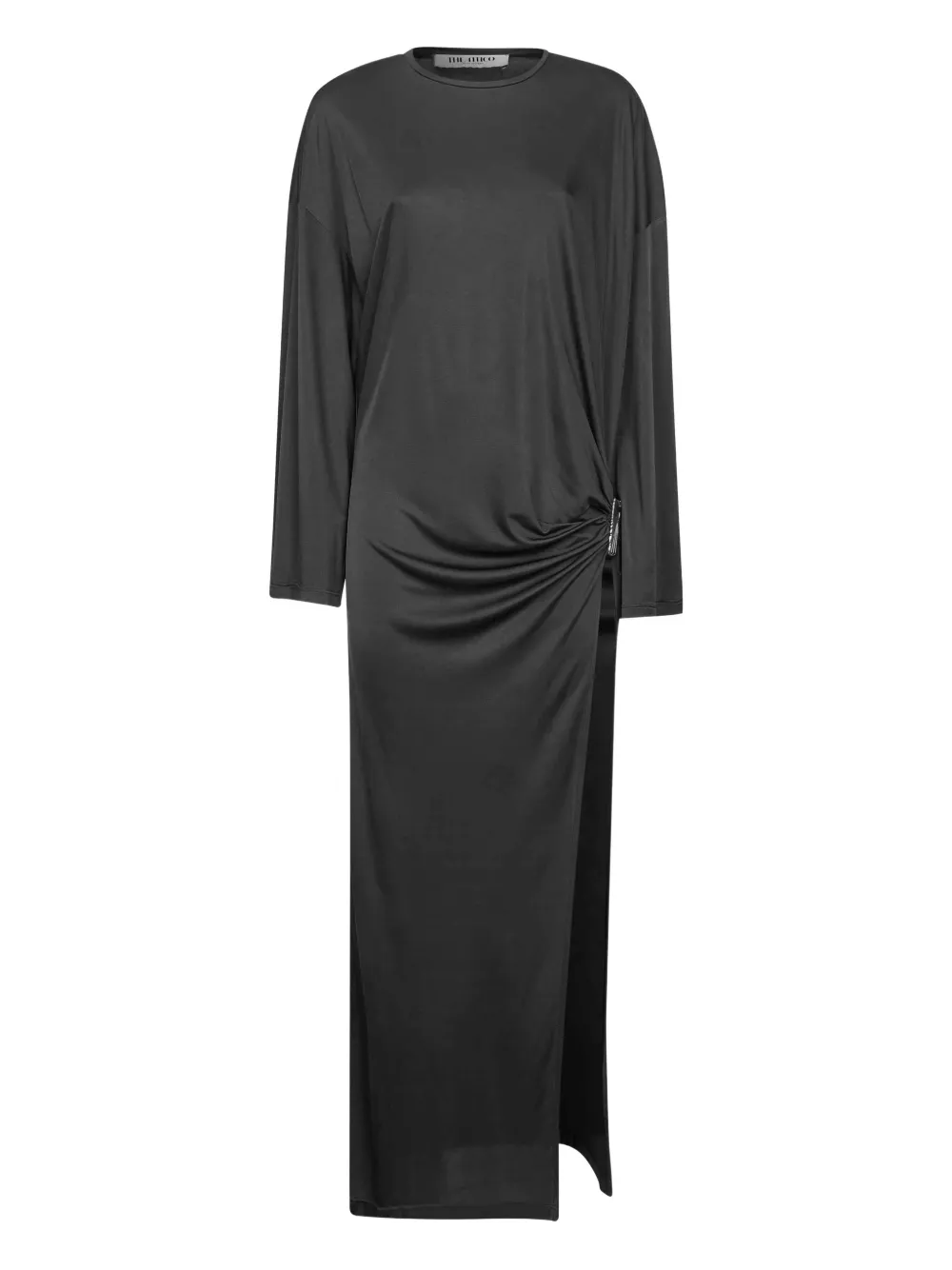 The Attico Maxi-jurk met gesmockte zijsplit Grijs