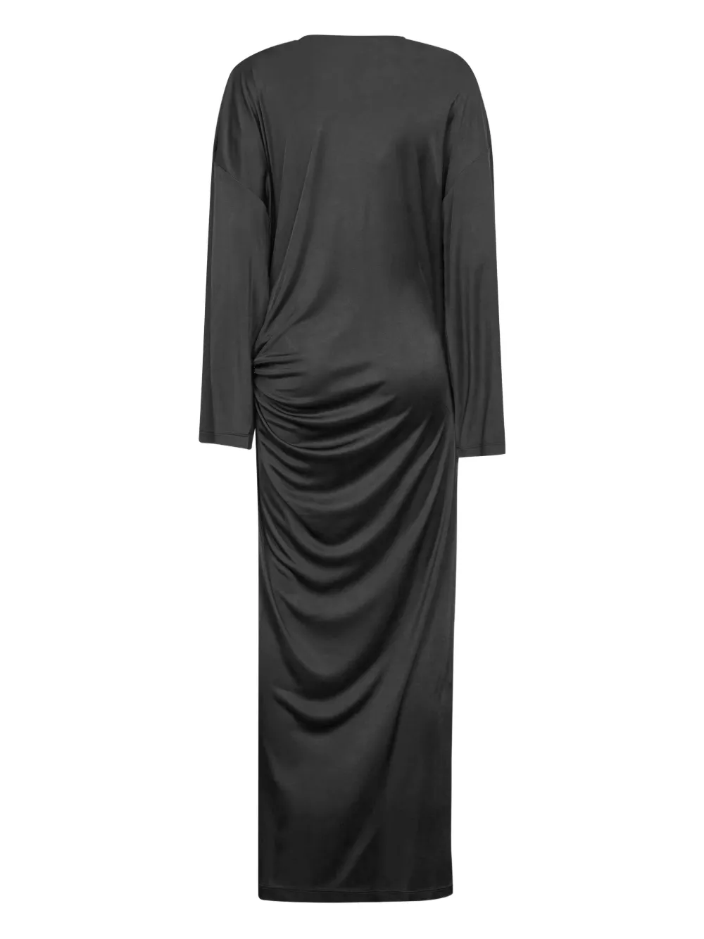 The Attico gathered-side slit maxi dress - Grijs