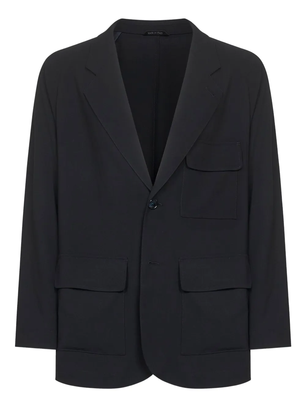 Giorgio Armani flap-pocket notched-lapels blazer Blauw