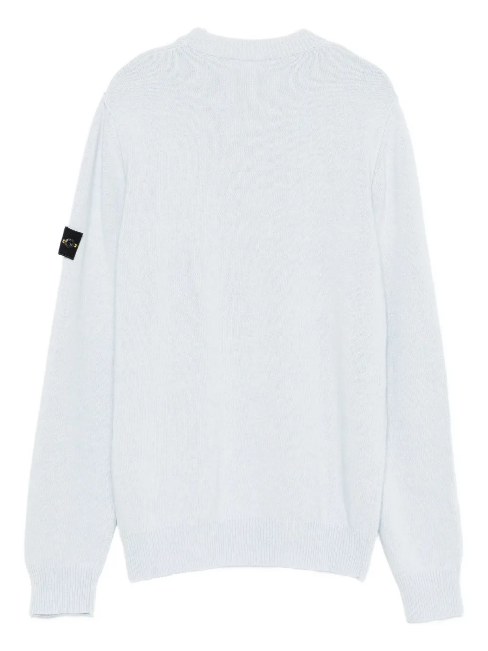 Stone Island Junior logo-patch wool sweater Blauw