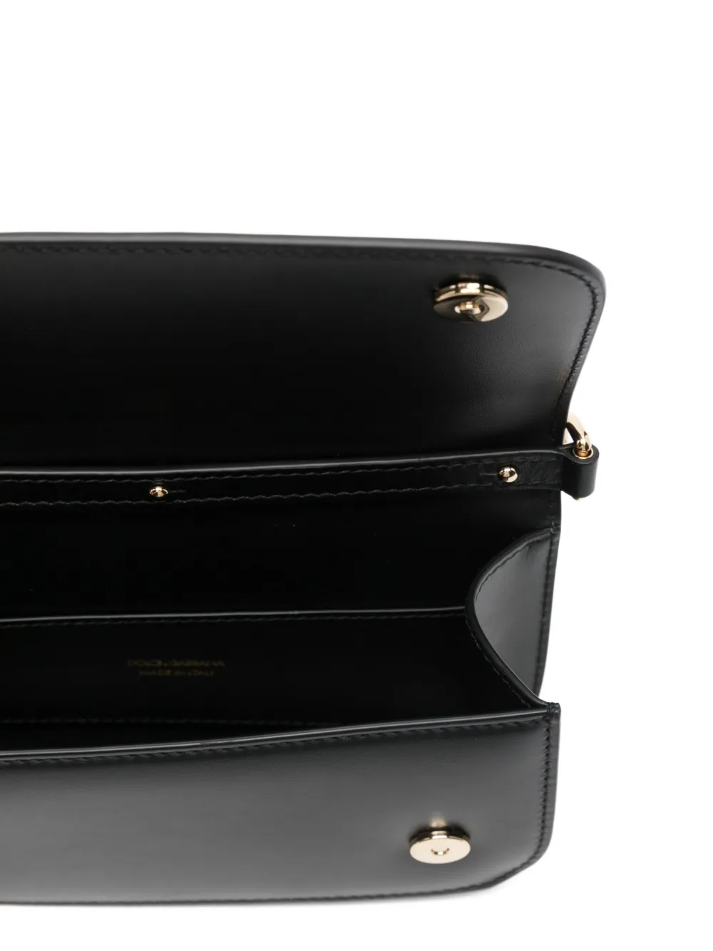 Dolce & Gabbana Leren mini-crossbodytas met logoplakkaat Zwart