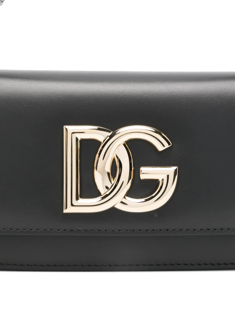 Dolce & Gabbana Leren mini-crossbodytas met logoplakkaat Zwart