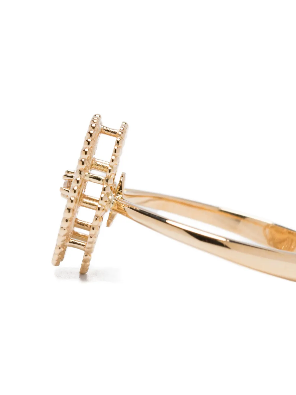  La Prima Gioielli 18k Yellow Gold Diamond Floral Ring 
