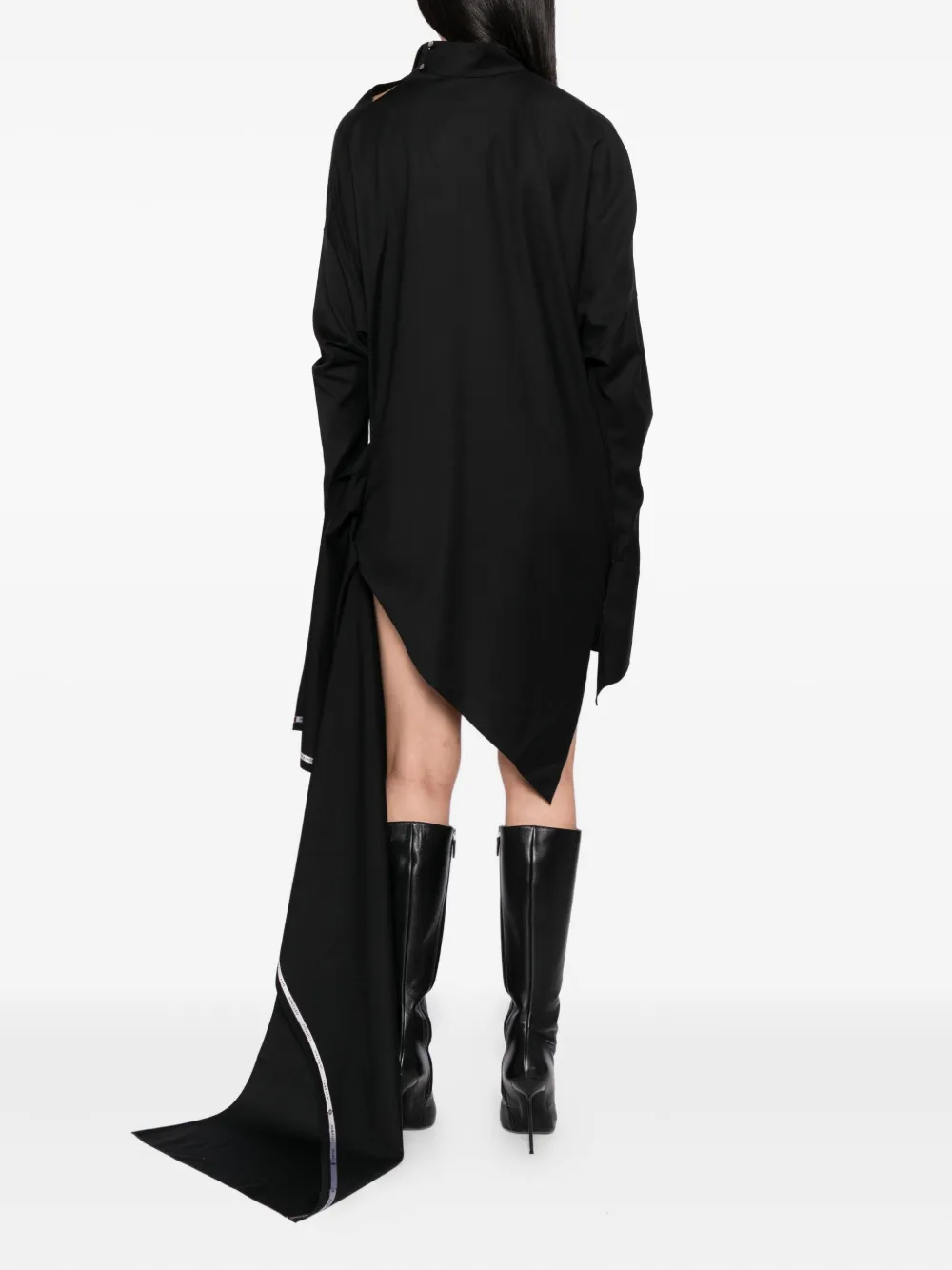 Gaze De Lin Asymmetrische jurk Zwart