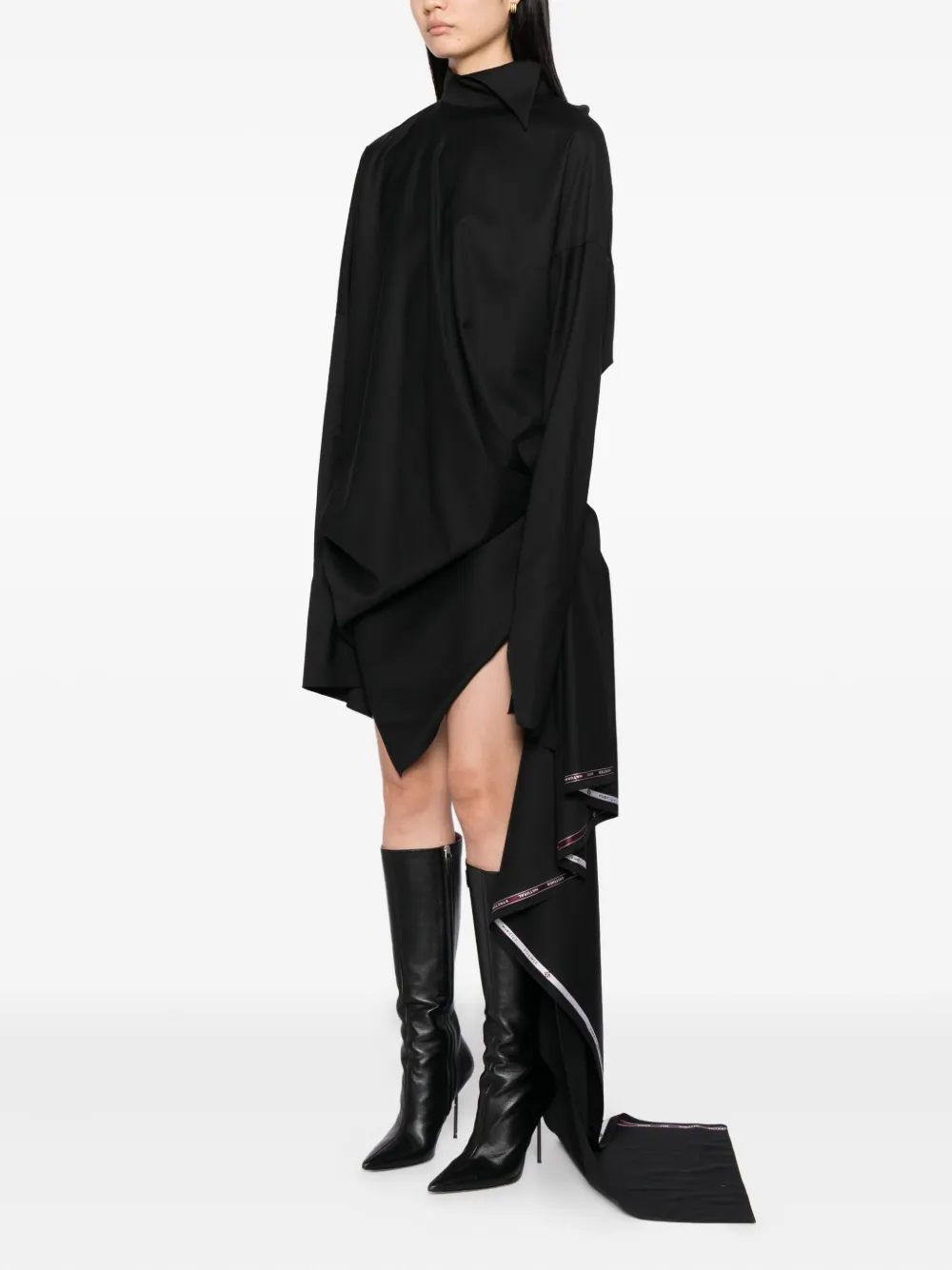 Gaze De Lin Asymmetrische jurk Zwart