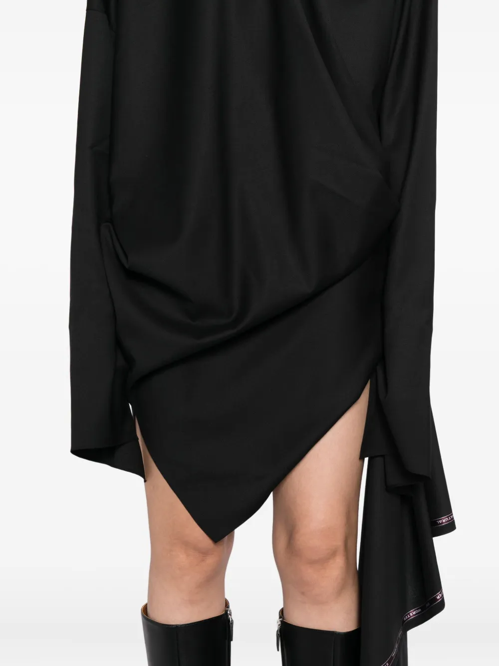 Gaze De Lin Asymmetrische jurk Zwart