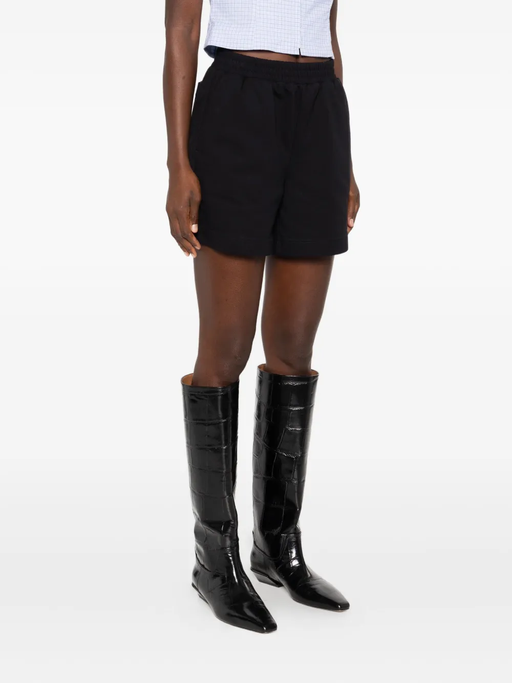 TWINSET Shorts met elastische tailleband en zak Zwart