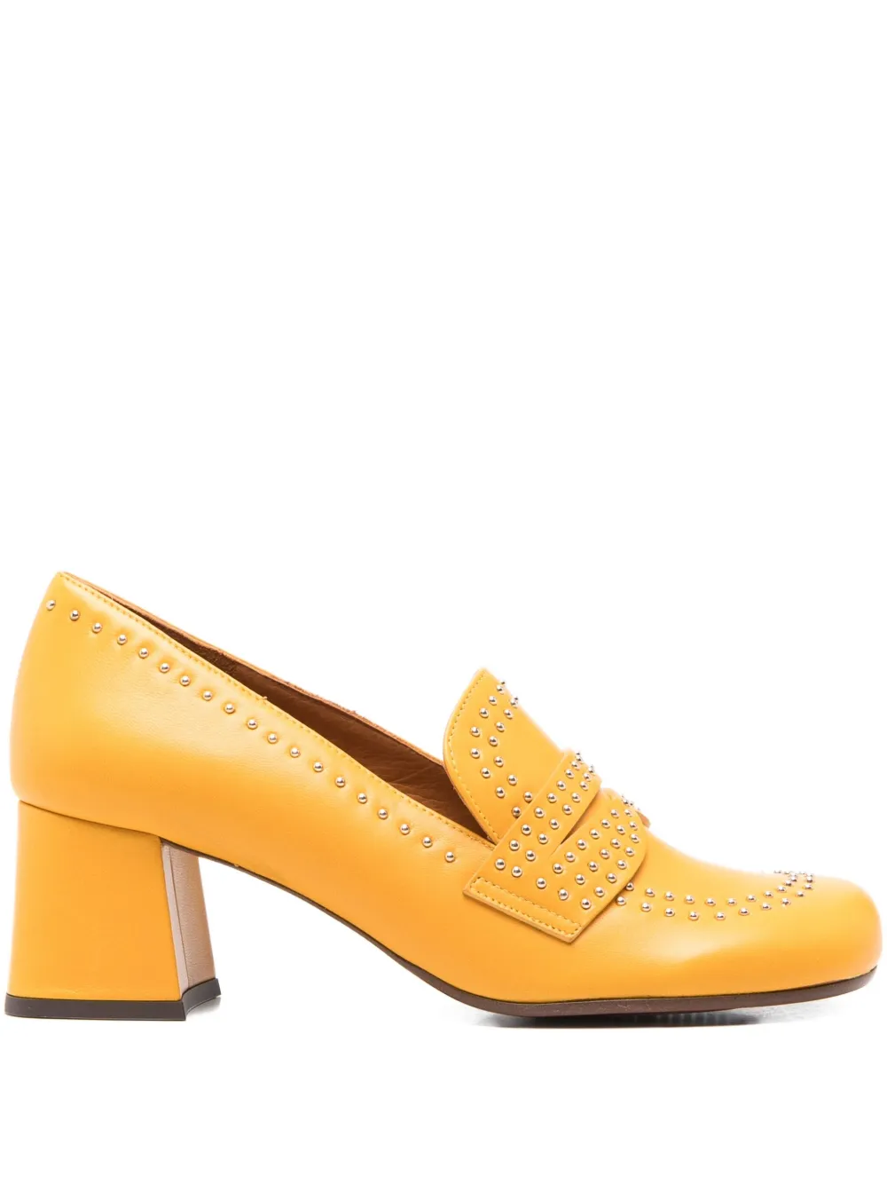 Chie Mihara 60mm studded block-heel pumps Yellow