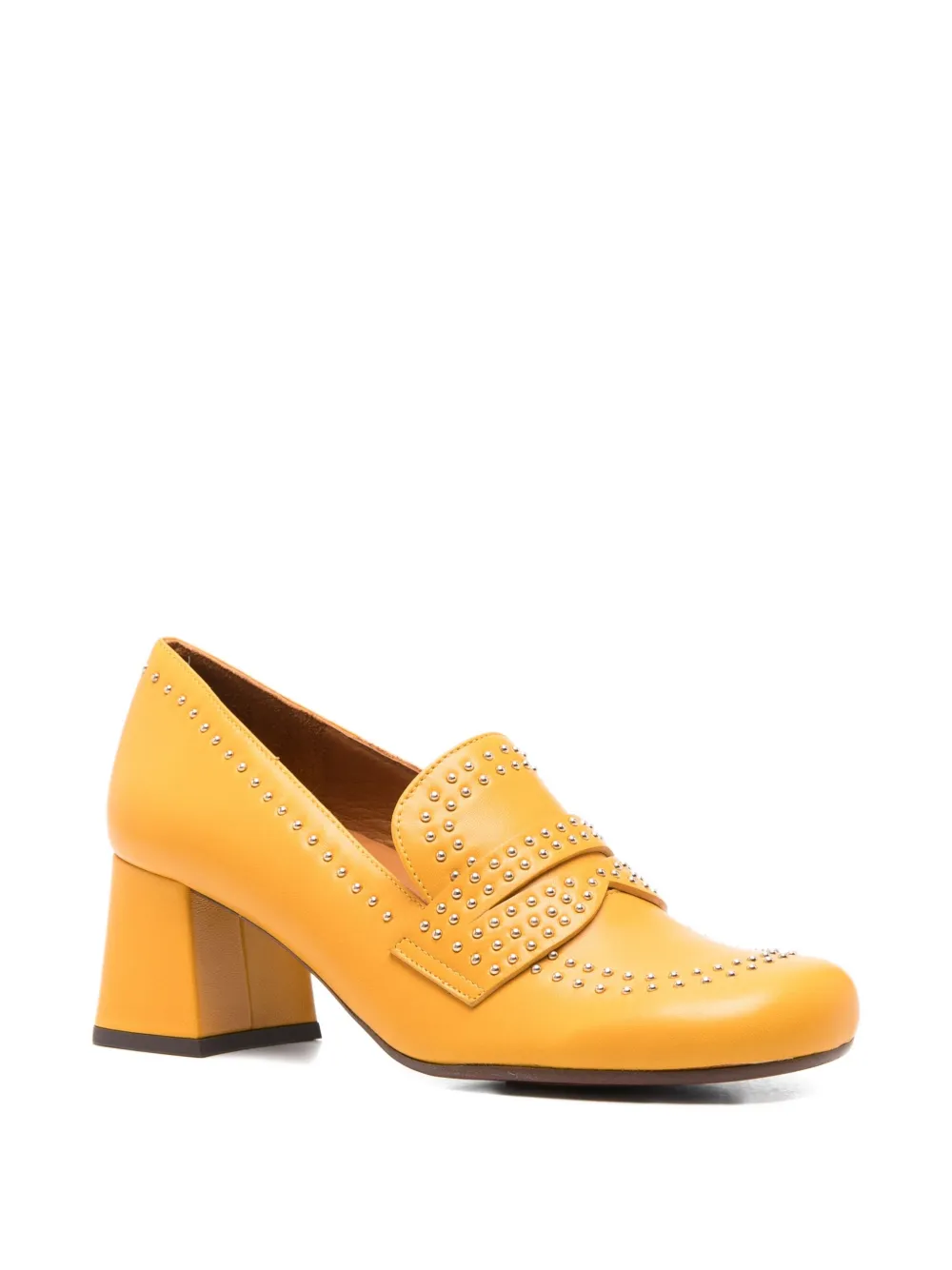 Chie Mihara 60mm studded block-heel pumps Yellow