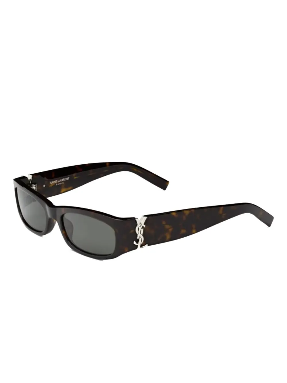 Saint Laurent Eyewear SL M152 zonnebril met rechthoekig montuur en schildpadschild-effect - Bruin