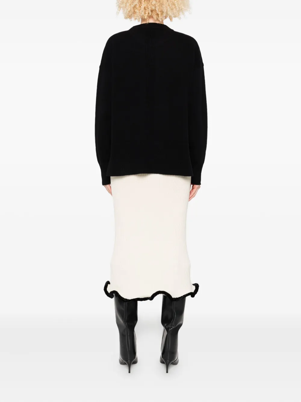 Roberto Collina Round-neck Long-sleeve Sweater In Black
