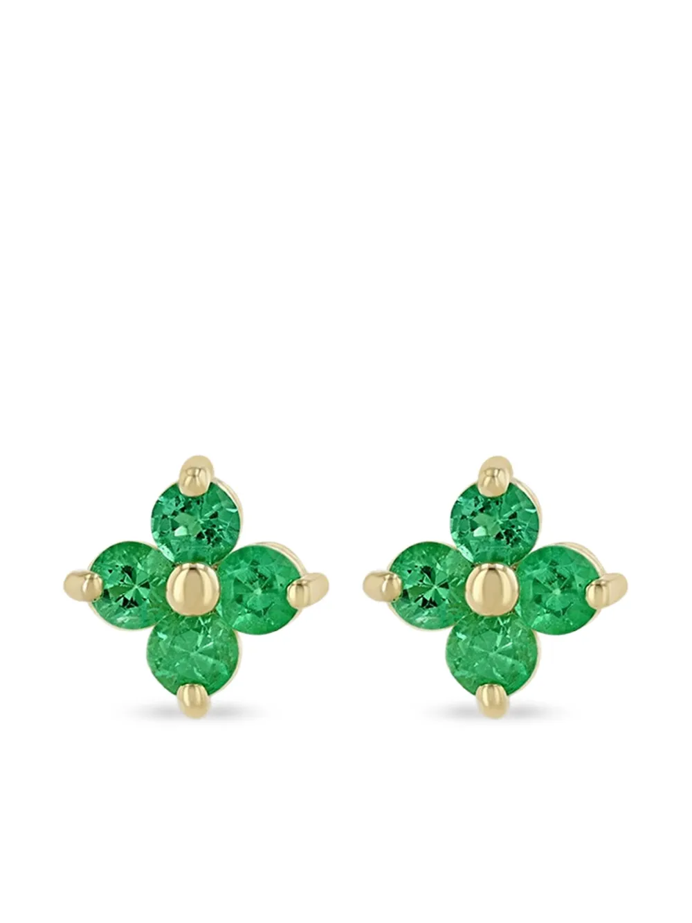 Zoë Chicco Orecchini Quad in oro giallo 14kt con smeraldo