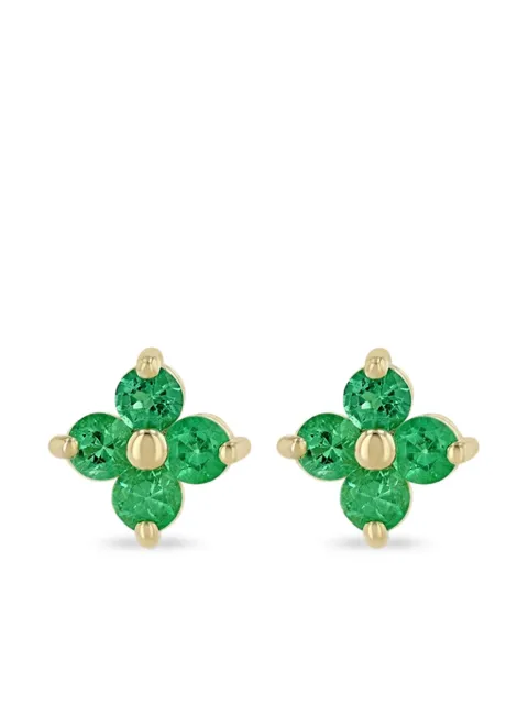 Zoë Chicco 14K yellow gold Quad emerald earrings