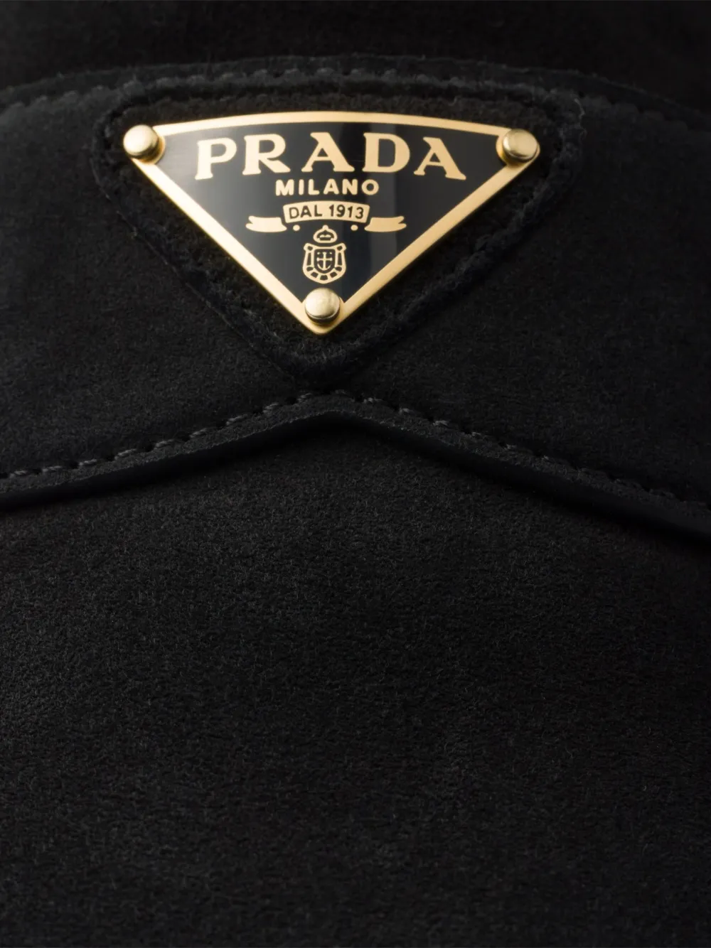 Prada Triangle-logo Shearling Loafers In Black