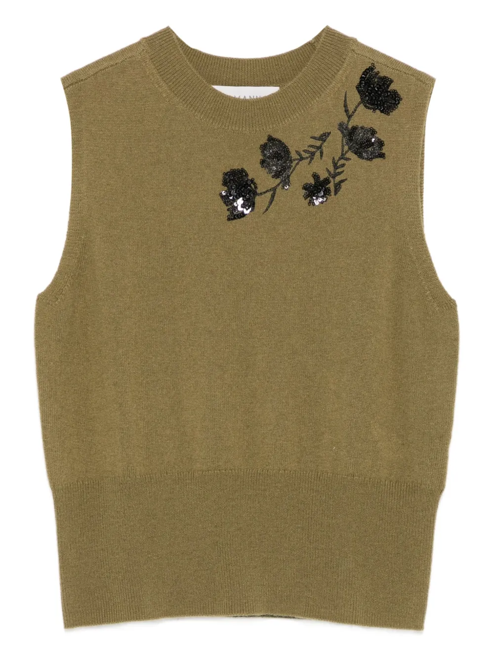 ERMANNO FIRENZE Top met geborduurde bloemen Groen