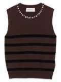 ERMANNO FIRENZE embellished striped top - Brown