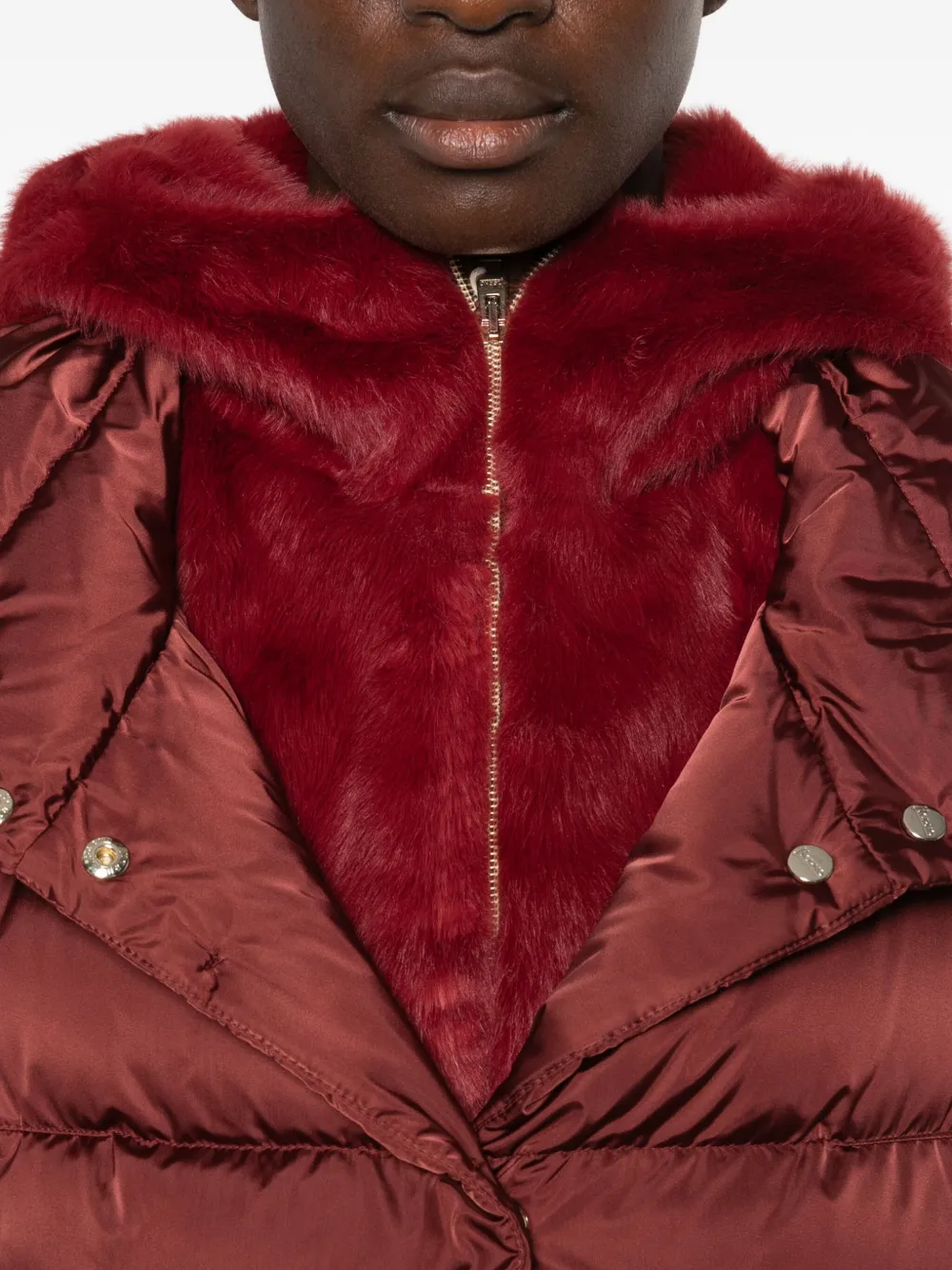 Herno Gilet met afwerking van bont Rood