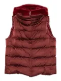 Herno fur-trim gilet - Red