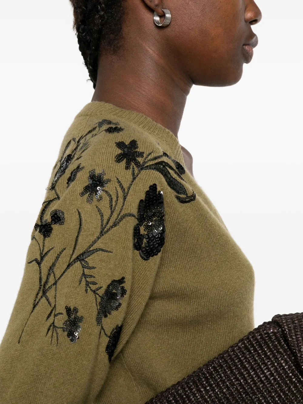 Ermanno Firenze Sequin-embellishment Cardigan In Green