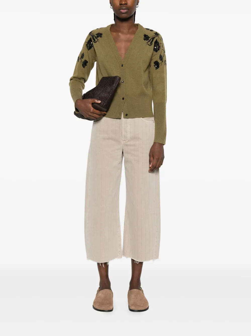Ermanno Firenze Sequin-embellishment Cardigan In Green