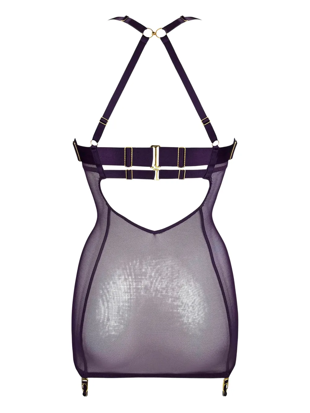 Bordelle Nara mesh jurk - Paars