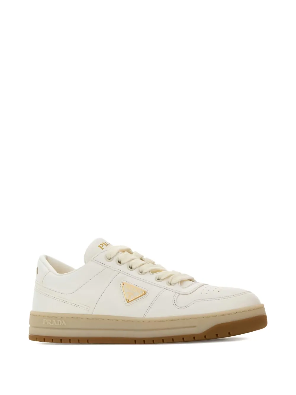 Prada Downtown leren low-top sneakers met logo - Wit